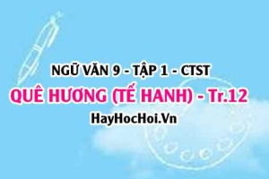 Soạn bài Quê Hương trang 12, 13, 14 Ngữ văn lớp 9 tập 1 Chân trời sáng tạo